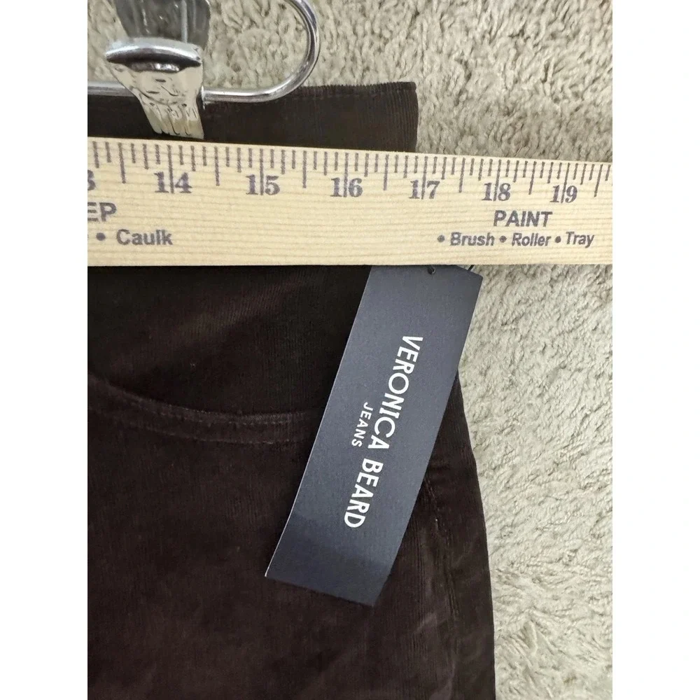 Veronica Beard Women's Brown Crosbie Corduroy High Waist Wide Leg Jeans Pants 32